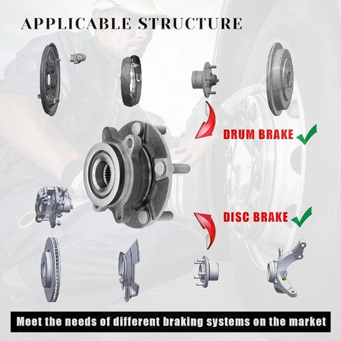Front Wheel Bearing Hubs Assembly Compatible with 2008-2013 Nissan Rogue, 2014-2015 Rogue Select, 2007-2012 Sentra, 5 Lugs w/ABS, Pair Hubs, Replaces 513298 in Saudi Arabia