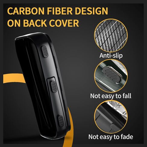 TANGSEN Key Fob Case TPU Cover Compatible with Toyota Avalon Camry C-HR Corolla Prius Prime RAV4 Transparent Carbon Fiber Texture 2 3 4 Button Protective Key Shell (Black) in Saudi Arabia