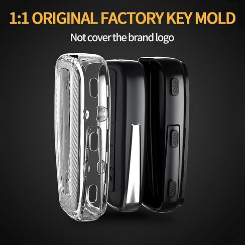TANGSEN Key Fob Case TPU Cover Compatible with Toyota Avalon Camry C-HR Corolla Prius Prime RAV4 Transparent Carbon Fiber Texture 2 3 4 Button Protective Key Shell (Black) in Saudi Arabia