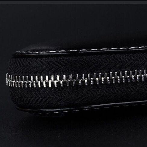 2PACKS Leather Car Remote Key Fob Case Cover Chain Zipper Wallet Holder Bags (Black) in Saudi Arabia
