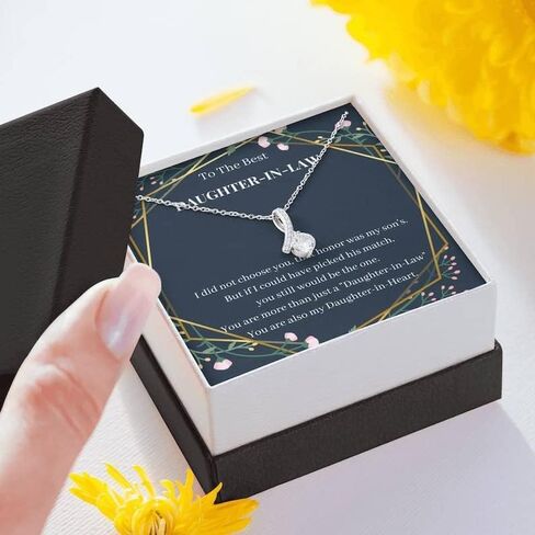 Daughter in Law Gifts, Welcome to the Family Present, To Our Daughter-In-Law Necklace, Gift for Daughter-In-Law On Wedding Day, Present from Mother in Law to Bride or Son's Fiancee, Daughter-in-Law Jewelry for Bridal Shower, Engagement, Birthday, Thanksgi in Saudi Arabia