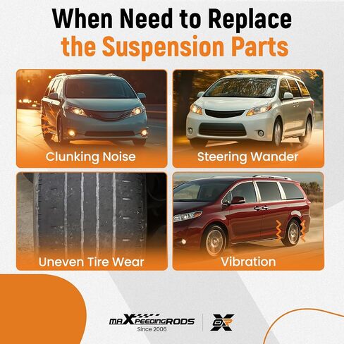 maXpeedingrods 10Pc Suspension Kit for Toyota Sienna 2004-2010, 2 Front Lower Control Arm with Ball Joint 2 Sway Bar Link 4 Outer & Inner Tie Rod 2 Boots Bellows in Saudi Arabia