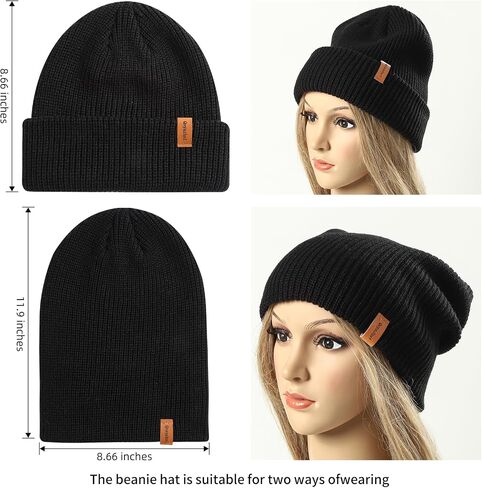 Windproof Warm Beanie Stocking Cap - Winter Ski Thick Skull Cap Cold Cap for Men and Women in Saudi Arabia