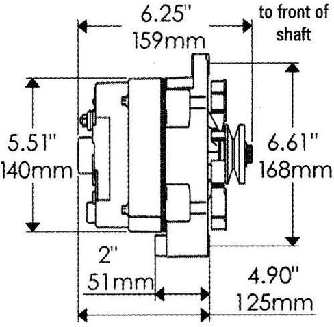 مولدات Powermaster 17102 - PowerMaster Delco Alternator كروم منظم خارجيًا in Saudi Arabia