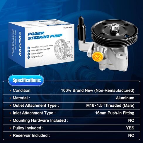 مضخة توجيه كهربائية مع بكرة تناسب Hyundai Elantra 2001 2002 2003 2004 2005، Tiburon 2003-2006 2007 2008 مضخات التوجيه الكهربائية البديلة للسيارات تحل محل 21-5260، 571002D151، 571002D100 in Saudi Arabia