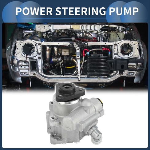 Power Steering Pump, Car Power Assist Pump No.32411093577/32416756582 for BMW 323i 2.5L L6 1998-1999 for BMW 328i 2.8L L6 1996-1999 Aluminum Alloy Silver Tone, 1 Pc in Saudi Arabia