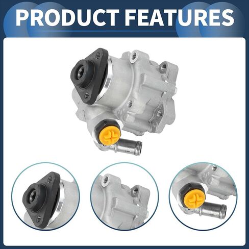 Power Steering Pump, Car Power Assist Pump No.32411093577/32416756582 for BMW 323i 2.5L L6 1998-1999 for BMW 328i 2.8L L6 1996-1999 Aluminum Alloy Silver Tone, 1 Pc in Saudi Arabia