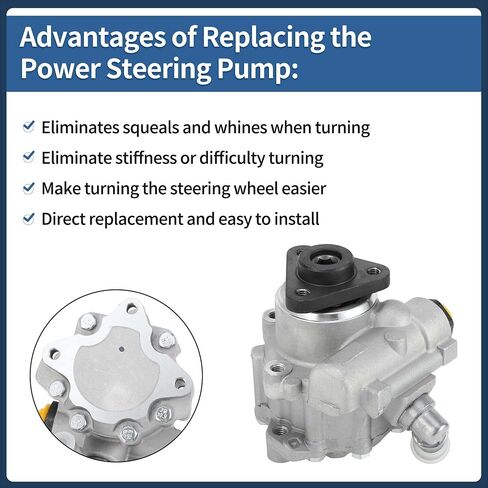 Power Steering Pump, Car Power Assist Pump No.32411093577/32416756582 for BMW 323i 2.5L L6 1998-1999 for BMW 328i 2.8L L6 1996-1999 Aluminum Alloy Silver Tone, 1 Pc in Saudi Arabia