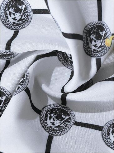 WDIRARA Men's Baroque Printed Dress Shirts Short Sleeve Button Down Business Dress Shirts in Saudi Arabia
