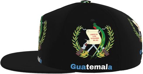Guatemala Flag Logo Four-Sided Printing Flat Bill Brim Baseball Cap Cool Hip Hop Trucker Hat Men Women Hats Adjustable Baseball Caps Black in Saudi Arabia
