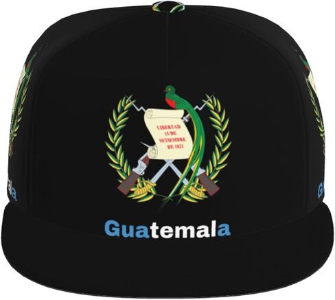 Guatemala Flag Logo Four-Sided Printing Flat Bill Brim Baseball Cap Cool Hip Hop Trucker Hat Men Women Hats Adjustable Baseball Caps Black in Saudi Arabia