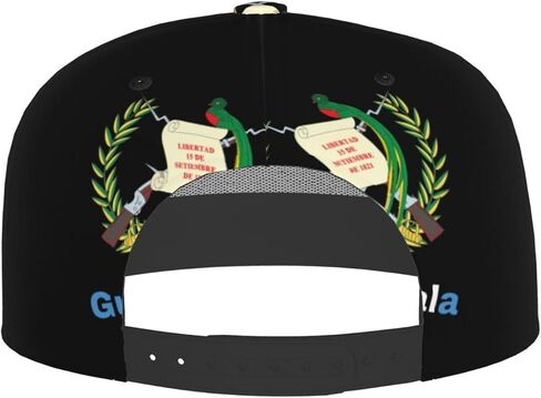 Guatemala Flag Logo Four-Sided Printing Flat Bill Brim Baseball Cap Cool Hip Hop Trucker Hat Men Women Hats Adjustable Baseball Caps Black in Saudi Arabia