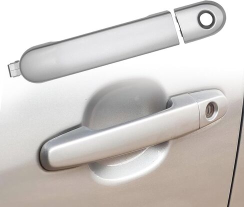 Exterior Door Handle Compatible with Nissan Versa 2007-2012, Front Left Driver Side with Keyhole Replaces NI1310130 82363,Black in Saudi Arabia