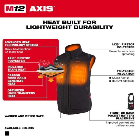 Milwaukee Women's M12 12-Volt Lithium-Ion Cordless Black Heated Vest Kit with Battery and Charger SMALL in Saudi Arabia