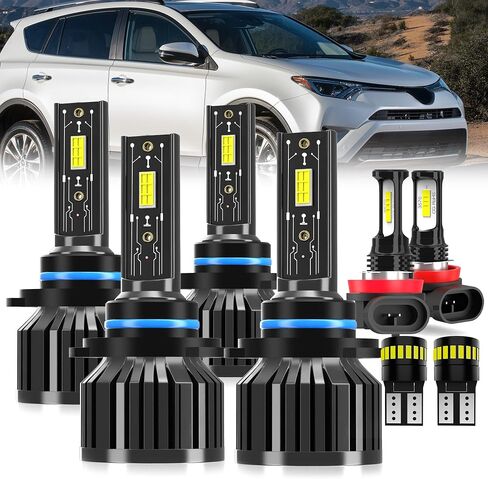For 2013-2015 Toyota RAV4 light Bulbs, 9005 High Beam 9005 Low Beam H11 Fog Light License Plate Lights Combo, 8PCS in Saudi Arabia