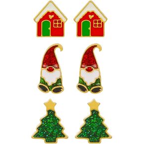 Christmas Bow Earrings for Women Xmas Earring Red Ball Bow Earrings Christmas New Year Red Earrings in Kuwait