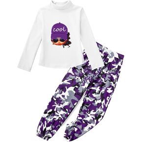 Girls 2 Piece Outfit Sweatsuits Tie Dye Clothes Set Long Sleeve Sweatshirts Sweatpants Athletic Tracksuit 4-13Y in Kuwait
