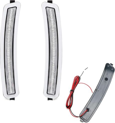 iJDMTOY Dark Smoked Lens Amber Full LED Strip Bumper Reflector Replace Side Marker Light Kit Compatible With 2017-2022 BMW G30 5 Series, Replace OEM Amber Front Reflectors in Saudi Arabia