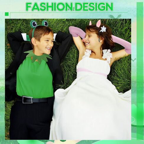 3 Pcs Frog Costume Accessory Set Green Frog Headband Gloves Collar for Halloween Cosplay Party World Book Day Dress Up in Saudi Arabia