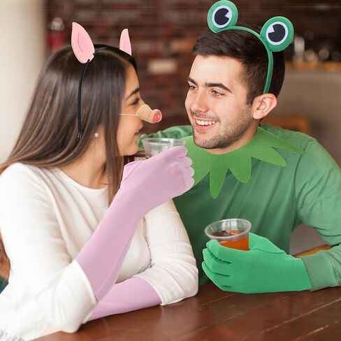 3 Pcs Frog Costume Accessory Set Green Frog Headband Gloves Collar for Halloween Cosplay Party World Book Day Dress Up in Saudi Arabia