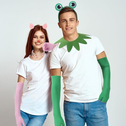 3 Pcs Frog Costume Accessory Set Green Frog Headband Gloves Collar for Halloween Cosplay Party World Book Day Dress Up in Saudi Arabia