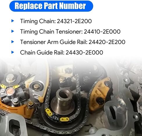 Engine Timing Chain Kit Fit for Hyundai Elantra Tucson 2014-2020 for Kia Forte 2014-2018 for Optima Hybrid 2017-2020 2.0L L4 Automotive Engine Timing Part Sets Replace 24321-2E200 24410-2E000 in Saudi Arabia