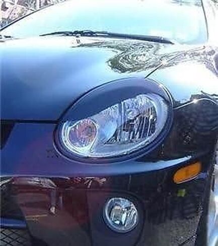 Precut Vinyl Tint EYELID Overlay for 2003-2005 Dodge Neon Headlights (Gloss Black) in Saudi Arabia