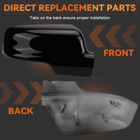 أغطية أغطية مرايا جانبية سوداء لامعة متوافقة مع 2019-2025 دودج رام 1500، أغطية إطار مرآة الباب لرام 1500 زوج بديل مع فتحات إشارة الانعطاف in Kuwait