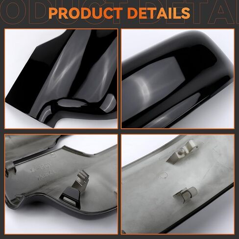 أغطية أغطية مرايا جانبية سوداء لامعة متوافقة مع 2019-2025 دودج رام 1500، أغطية إطار مرآة الباب لرام 1500 زوج بديل مع فتحات إشارة الانعطاف in Kuwait