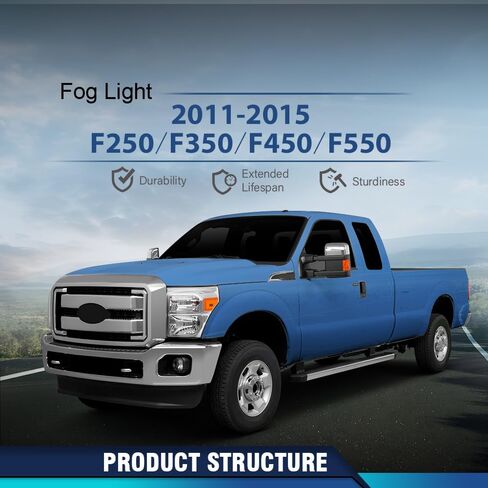PIT66 Front Bumper Fog Light Compatible with Ford F250 F350 F450 F550 Super Duty 2011-2016 Fog Lamps with Harness Clear Lens FO2592230 in Saudi Arabia