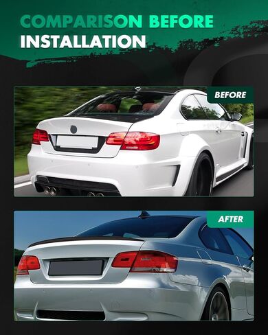 SCITOO جناح سبويلر مناسب لسيارات BMW E92 3 Series كوبيه 2007-2013 M3 نمط ركلة عالية مات أسود خلفي غطاء صندوق السيارة جناح سبويلر in Saudi Arabia