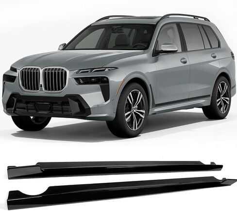 متوافق مع BMW X7 G07 M Sport 2019-2025 طقم تنورة جانبية سوداء لامعة لتزيين الشفاه in Saudi Arabia