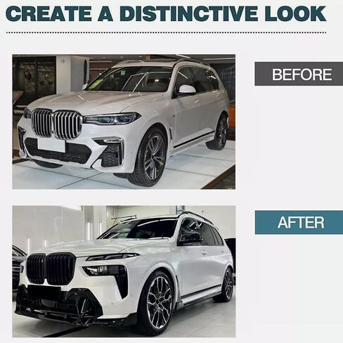 متوافق مع BMW X7 G07 M Sport 2019-2025 طقم تنورة جانبية سوداء لامعة لتزيين الشفاه in Saudi Arabia