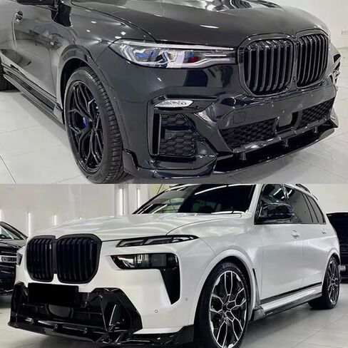 متوافق مع BMW X7 G07 M Sport 2019-2025 طقم تنورة جانبية سوداء لامعة لتزيين الشفاه in Saudi Arabia