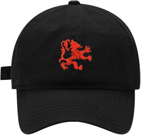 Mens Baseball Caps Embroidered Heraldic Lion Animal Adjustable Dad Hat Washed Cotton in Kuwait