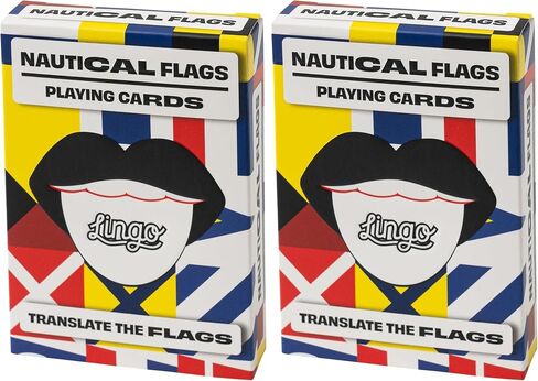 Lingo Nautical Flags Playing Cards | Travel Flashcards | Learn Nautical Flags Marintime Vocabulary in A Fun & Easy Way | 52 Essential Translations in Saudi Arabia