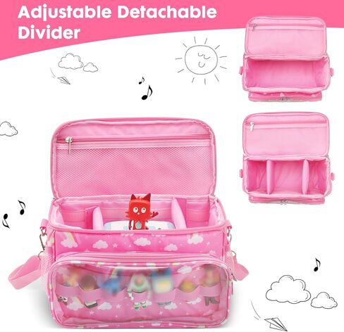 for Tonies Carrying Case, Toniebox Case for Tonies Figures,Tonie Characters, Tonies Storage and Organizer with Shoulder Strap,Tonies Box Starter Set,Tonies Headphones,Charging Station Bag (Pink) in Kuwait
