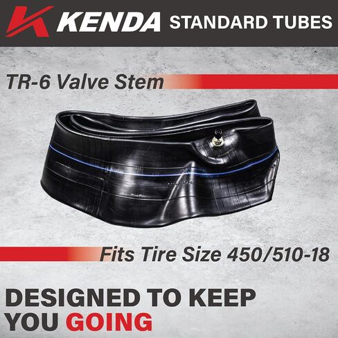 Kenda 110/11-18 or 120/100-18 TR-6 Inner Motorcycle Tube – Heavy-Duty Rubber, TR-6 Valve Stem with Keychain(2-Pack) in Saudi Arabia