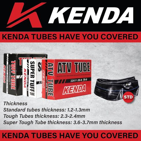 Kenda 110/11-18 or 120/100-18 TR-6 Inner Motorcycle Tube – Heavy-Duty Rubber, TR-6 Valve Stem with Keychain(2-Pack) in Saudi Arabia