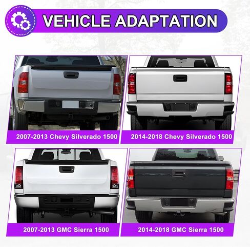 المصد الخلفي للطرق الوعرة من Nixon لسيارة Chevy Silverado 1500 2007-2018 المصد الخلفي للطرق الوعرة من الصلب شديد التحمل لسيارة GMC Sierra 1500 2007-2018 مع حلقات على شكل حرف D ومصابيح LED وفتحة مستشعر، مع تصميم خطوات جانبية، طراز B in Kuwait