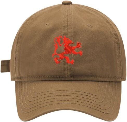 Mens Baseball Caps Embroidered Heraldic Lion Animal Adjustable Dad Hat Washed Cotton in Kuwait