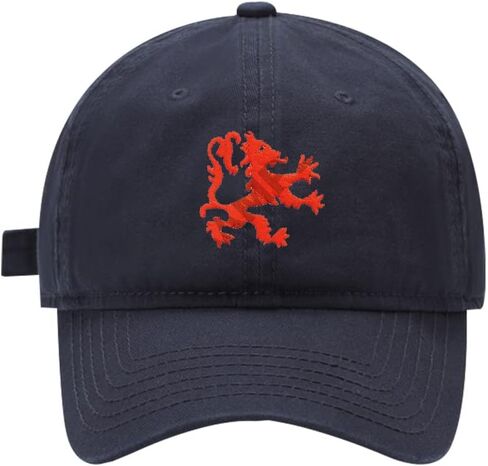 Mens Baseball Caps Embroidered Heraldic Lion Animal Adjustable Dad Hat Washed Cotton in Kuwait