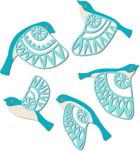 Metal Bird Wall Art for Bathroom - Farmhouse Rustic Flying Birds Wall Decor Arts - Folk Scandinavian Great Gift Home Decor for Indoor Outdoor Yard (Teal) in Kuwait