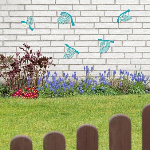 Metal Bird Wall Art for Bathroom - Farmhouse Rustic Flying Birds Wall Decor Arts - Folk Scandinavian Great Gift Home Decor for Indoor Outdoor Yard (Teal) in Kuwait
