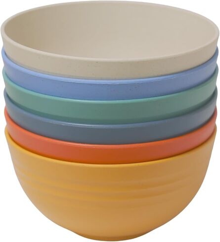 LuckyZone Unbreakable Cereal Bowls - 24 oz Reusable Wheat Straw Bowl Set of 4 - Dishwasher & Microwave Safe - Perfect for Cereal, Soup and Rice - BPA Free, Healthy & Eco-Friendly (4 Color) in Kuwait