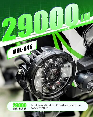 مصابيح LED مساعدة للدراجات النارية - مصابيح ضباب فائقة السطوع 29000LM، شعاع أبيض كهرمان عالي/منخفض، أوضاع ستروب، مقاومة للماء IP69K، حامل قابل للتعديل 360 درجة للدراجات النارية ADV Truck UTV Touring Sport in Kuwait