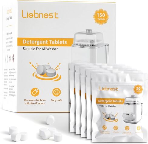 150Pcs Bottle Washer Tablets, Detergent Tablets Compatible with All Kinds of Baby Bottle Washers, No Residue & Odor in Saudi Arabia