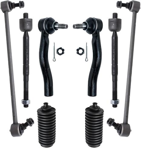 Detroit Axle - Front 8pc Suspension Kit for 06-13 Toyota Yaris, 2 Sway Bars 4 Outer Inner Tie Rods 2 Boots 2006 2007 2008 2009 2010 2011 2012 2013 Replacement in Saudi Arabia