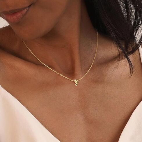 Initial Necklaces for Women Trendy, Dainty Gold Letter Necklace Tiny A-Z Pendant, 14K Gold Plated Cute Personlized Name Chain Gold Jewelry Necklace for Women Gift in Kuwait