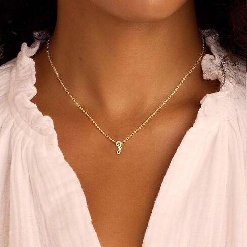 Initial Necklaces for Women Trendy, Dainty Gold Letter Necklace Tiny A-Z Pendant, 14K Gold Plated Cute Personlized Name Chain Gold Jewelry Necklace for Women Gift in Kuwait